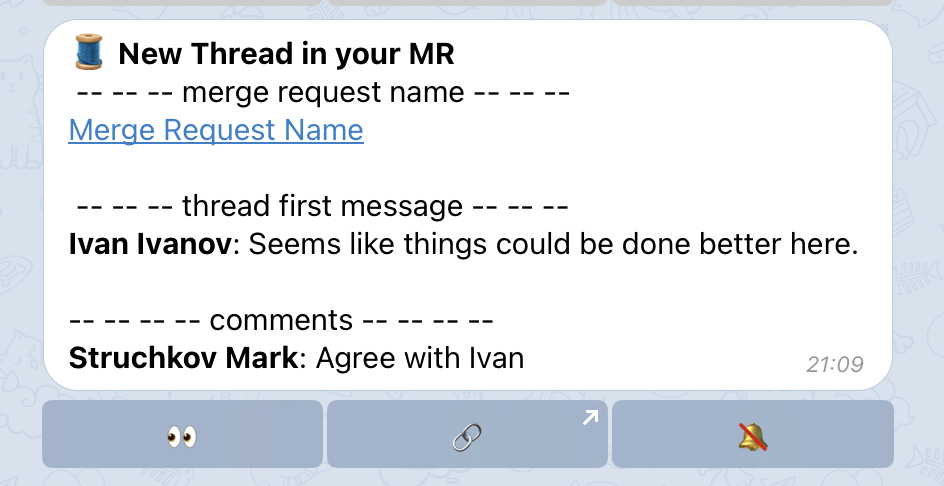 notify about new thread in merge request
