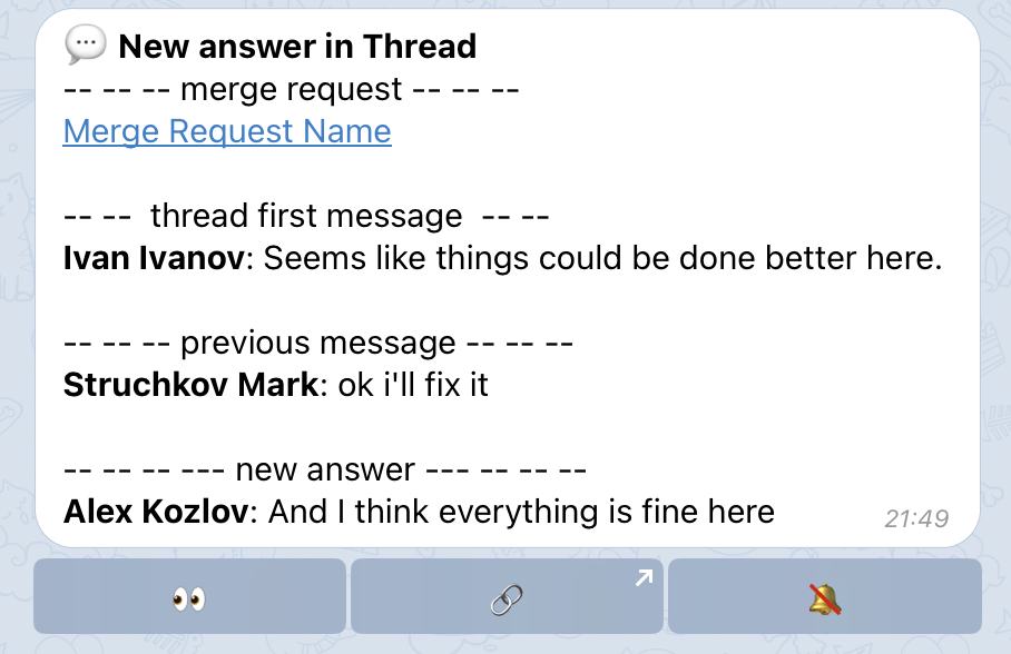 notify about new message in thread