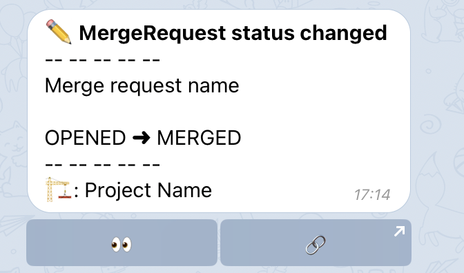 notify about update status in merge request